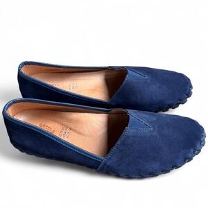 Spring Step Navy Blue Leather Loafers Slip On Comfort Shoes Womens EU 42 US 10